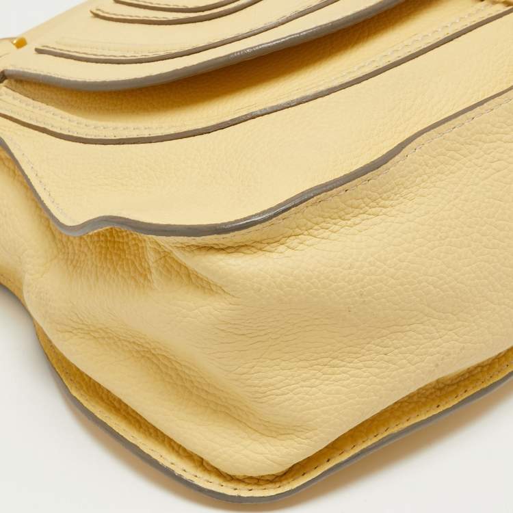 Pre Owned Chloe Yellow Leather Medium Marcie Shoulder Bag