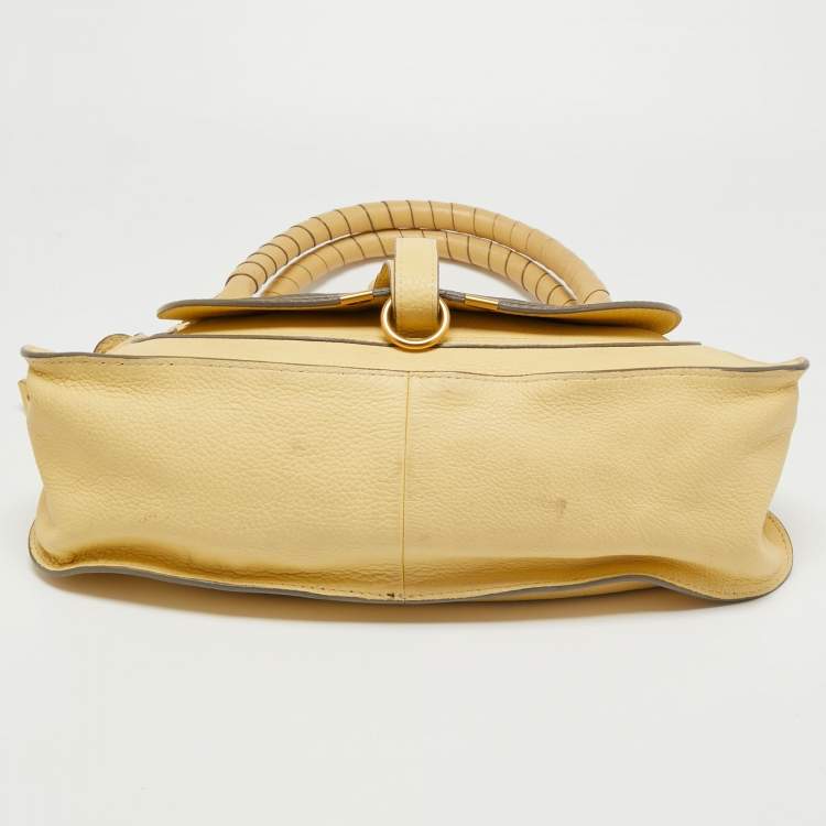 Pre Owned Chloe Yellow Leather Medium Marcie Shoulder Bag