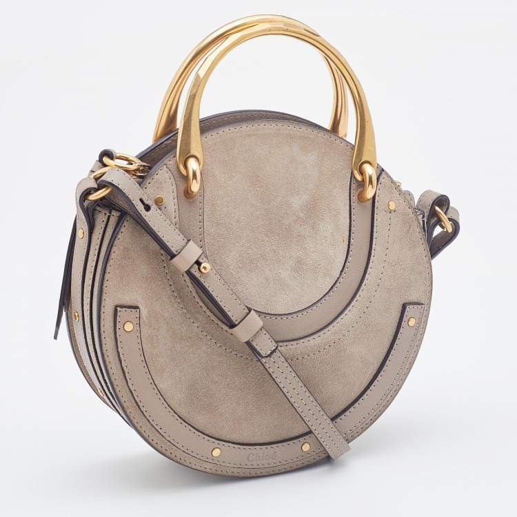 Pre Owned Chloe Grey Suede and Leather Pixie Shoulder Bag