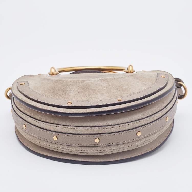 Pre Owned Chloe Grey Suede and Leather Pixie Shoulder Bag