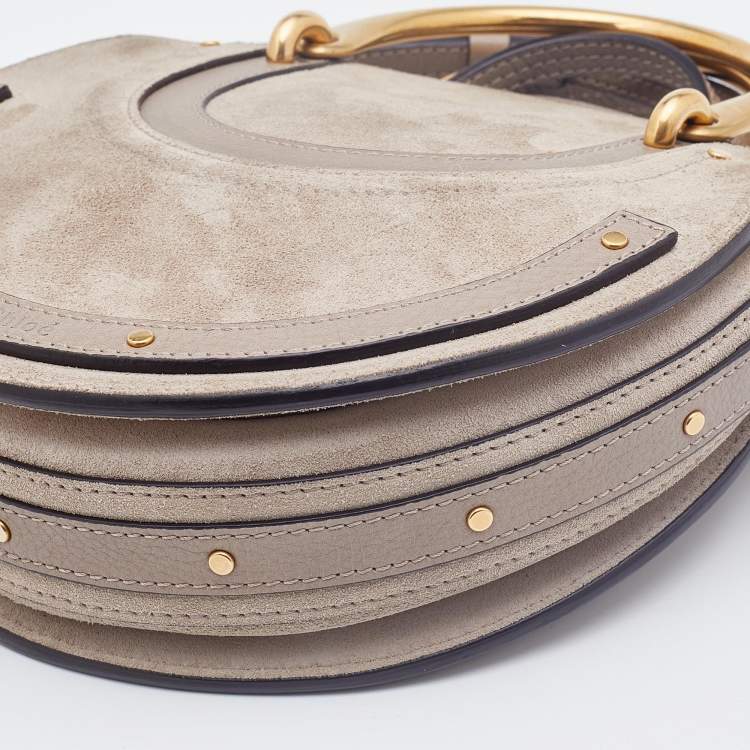 Pre Owned Chloe Grey Suede and Leather Pixie Shoulder Bag