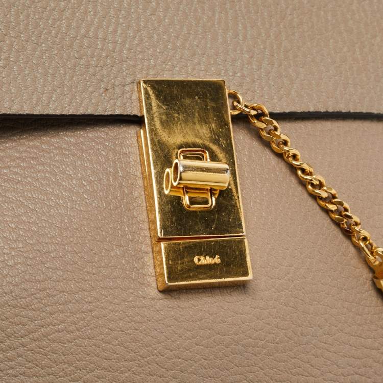 مملوكة مسبقًا Chloe Grey Leather Medium Drew Shoulder Bag
