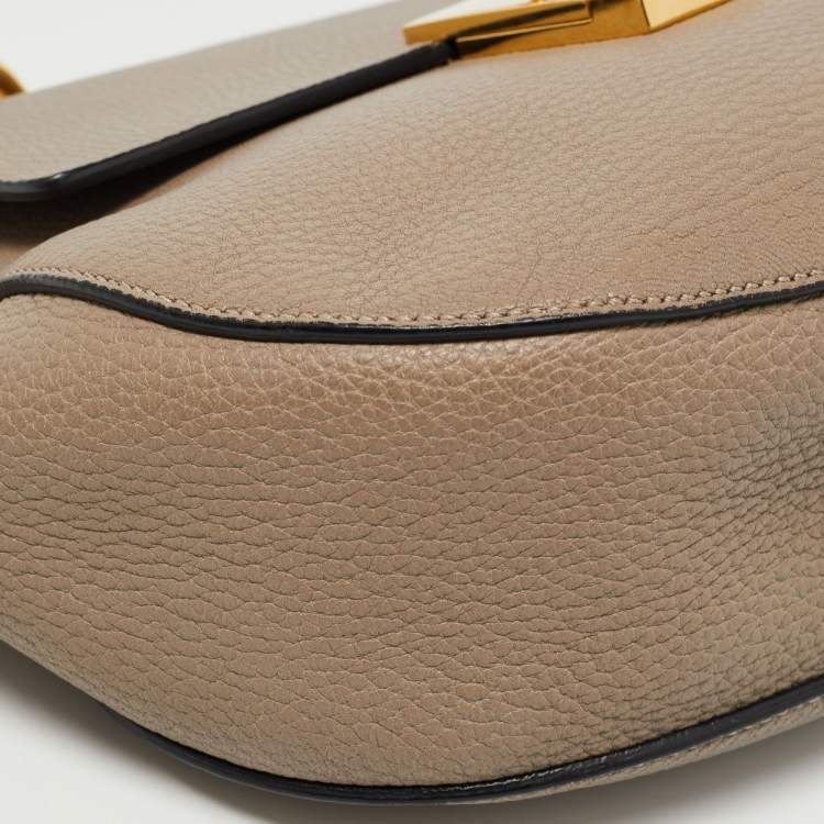 مملوكة مسبقًا Chloe Grey Leather Medium Drew Shoulder Bag