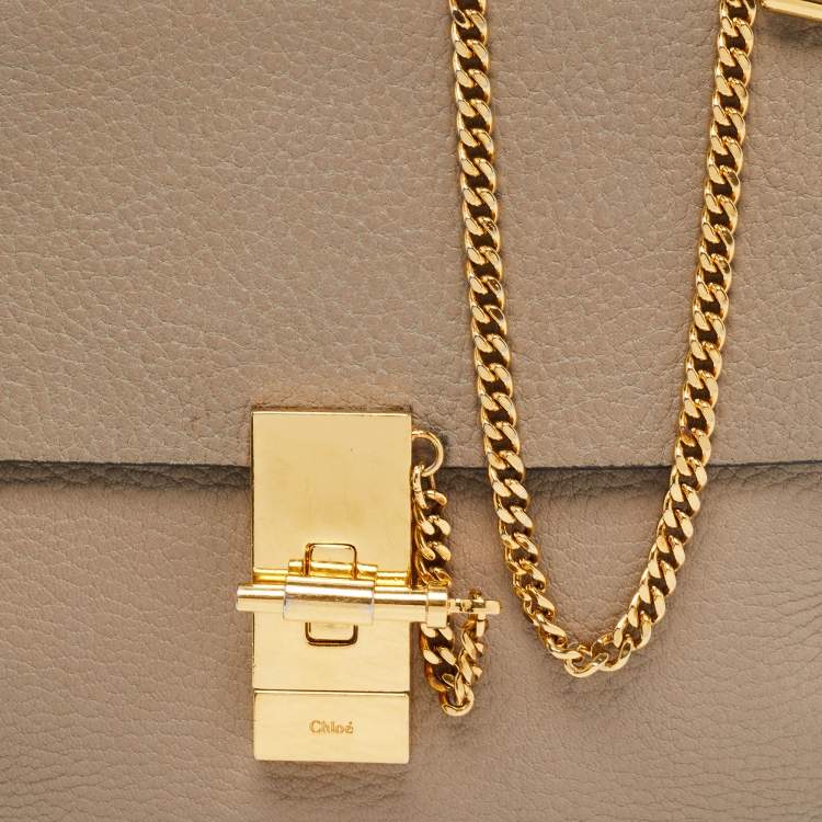 مملوكة مسبقًا Chloe Grey Leather Medium Drew Shoulder Bag