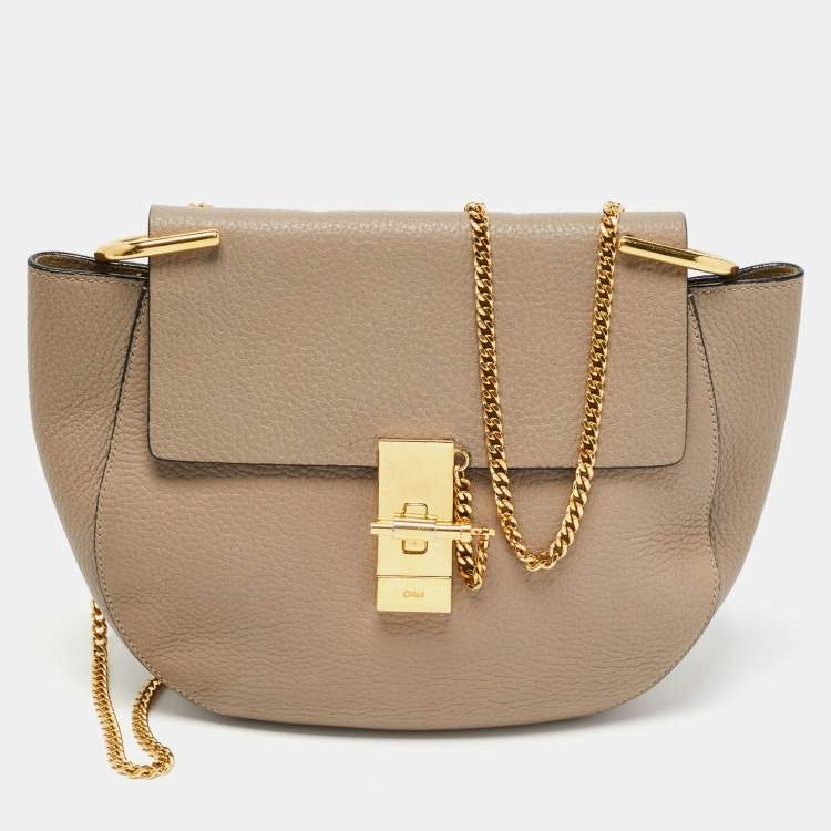 مملوكة مسبقًا Chloe Grey Leather Medium Drew Shoulder Bag