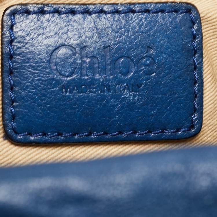 Pre Owned Chloe Blue/Black Leather Medium Paraty Satchel