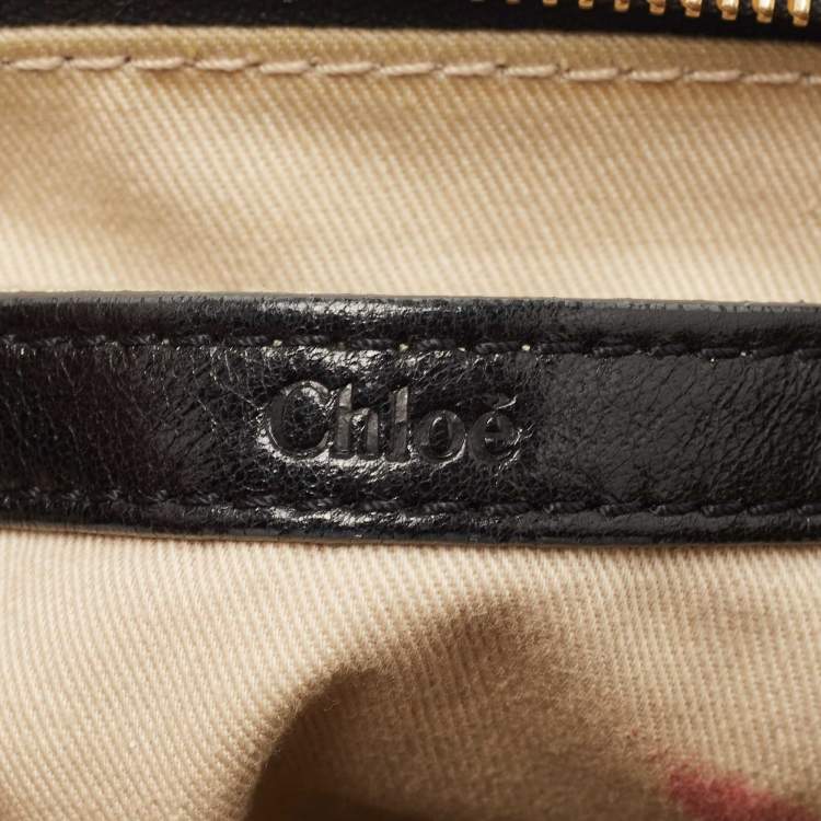 Pre Owned Chloe Black Leather Zip Hobo