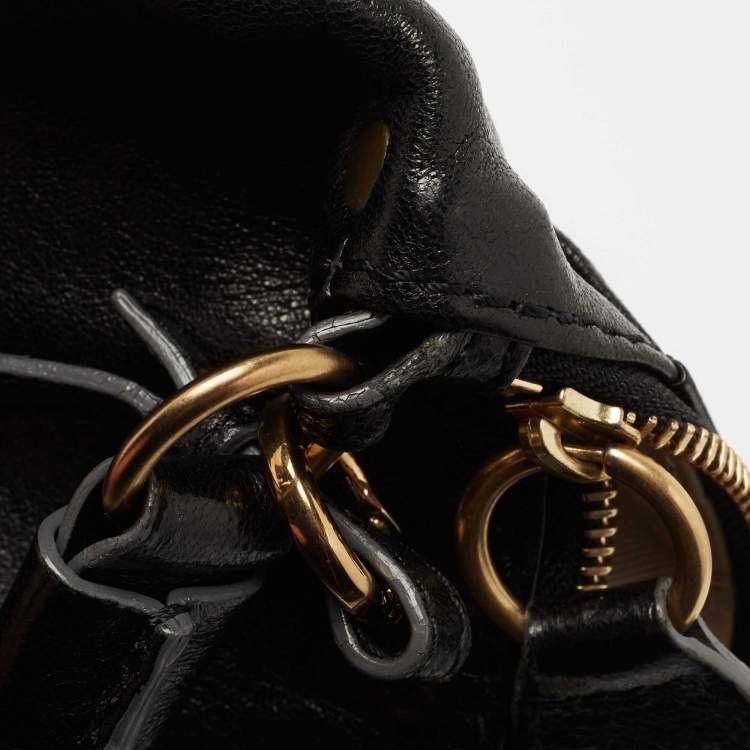 Pre Owned Chloe Black Leather Zip Hobo