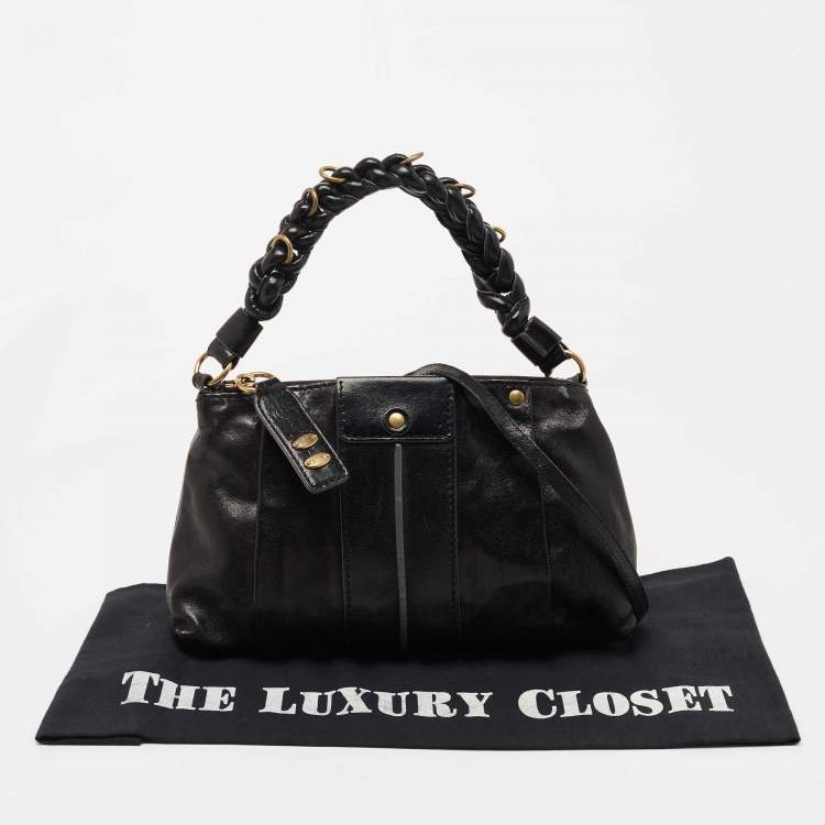 Pre Owned Chloe Black Leather Zip Hobo