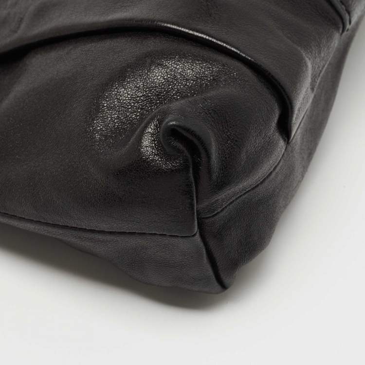 Pre Owned Chloe Black Leather Zip Hobo