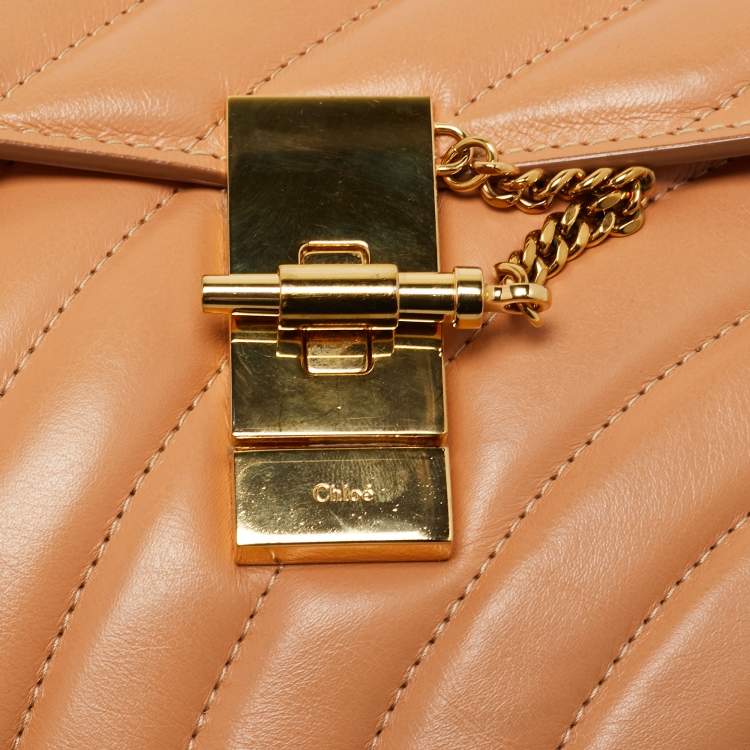 Pre Owned Chloe Beige Leather Mini Drew Bijou Shoulder Bag