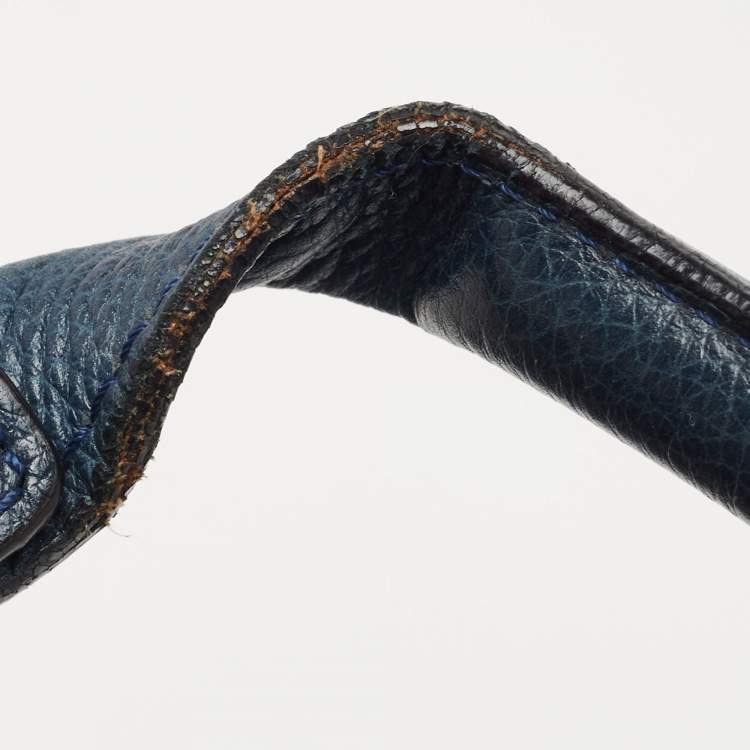Pre Owned Chloe Blue/Black Snakeskin and Leather Large Paraty Satchel