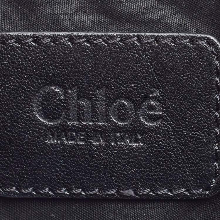 Pre Owned Chloe Metallic Gold/Black Snakeskin and Leather Clutch