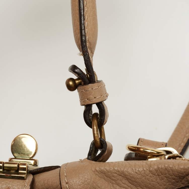 Pre Owned Chloe Beige Leather Large Paraty Satchel