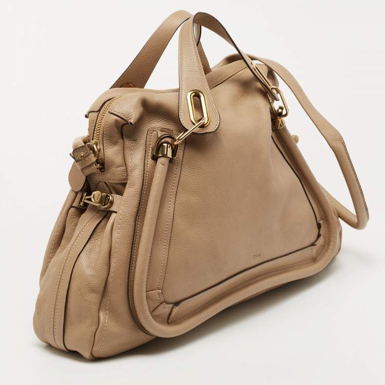 Pre Owned Chloe Beige Leather Large Paraty Satchel