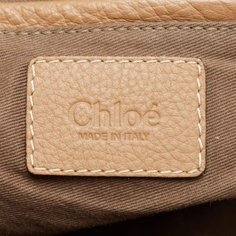 Pre Owned Chloe Beige Leather Large Marcie Shoulder Bag