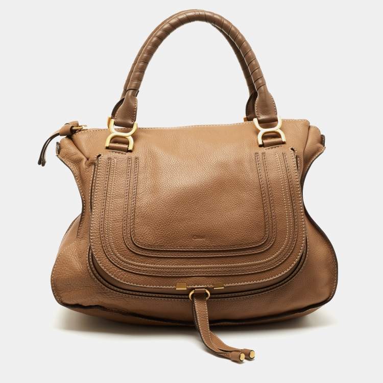 Pre Owned Chloe Beige Leather Large Marcie Shoulder Bag