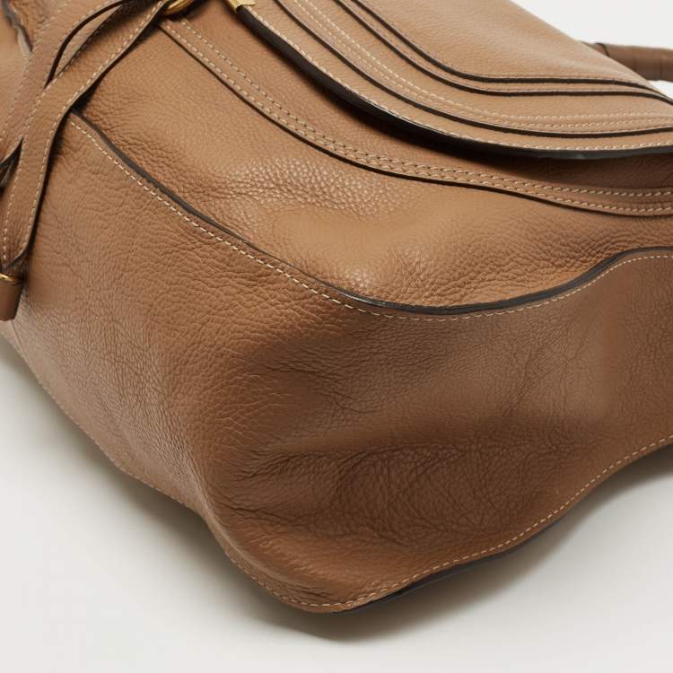 Pre Owned Chloe Beige Leather Large Marcie Shoulder Bag