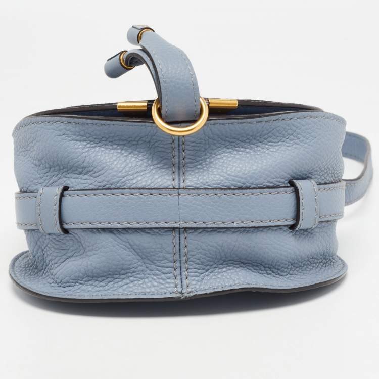 مملوكة مسبقًا Chloe Blue Leather Mini Marcie Crossbody Bag