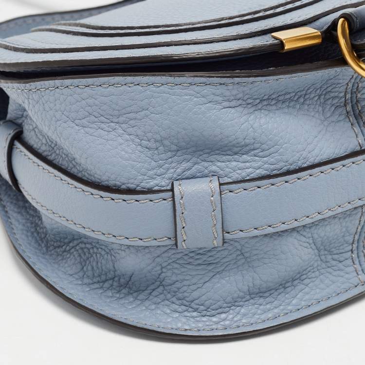 مملوكة مسبقًا Chloe Blue Leather Mini Marcie Crossbody Bag