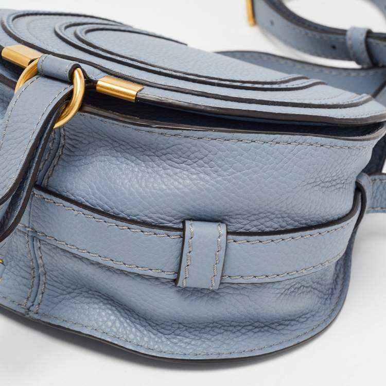 مملوكة مسبقًا Chloe Blue Leather Mini Marcie Crossbody Bag