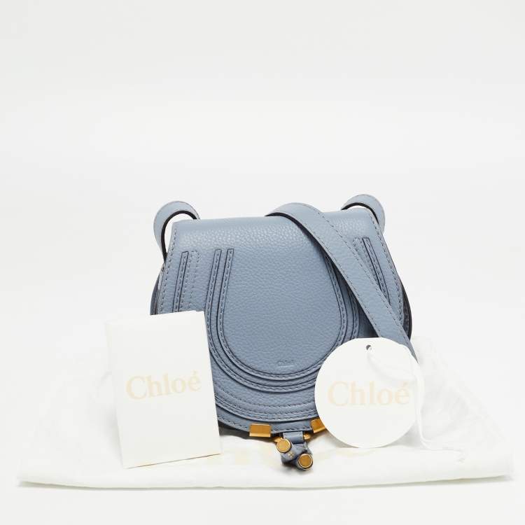 مملوكة مسبقًا Chloe Blue Leather Mini Marcie Crossbody Bag