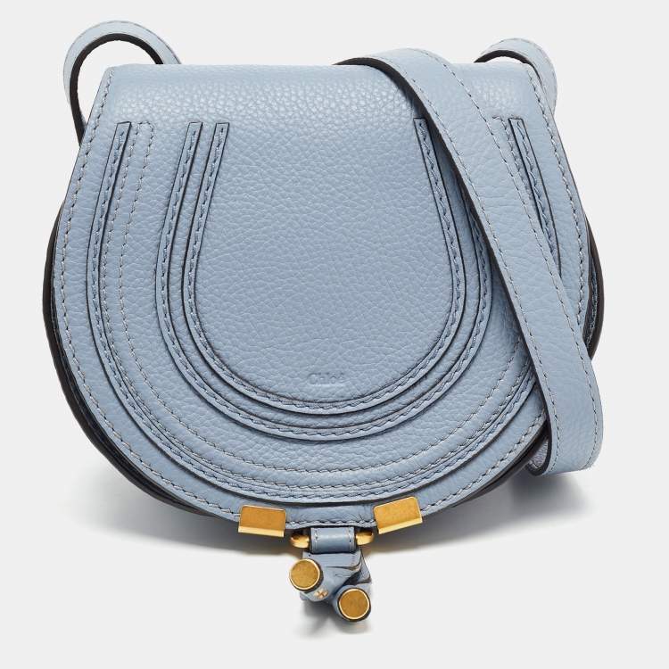 مملوكة مسبقًا Chloe Blue Leather Mini Marcie Crossbody Bag