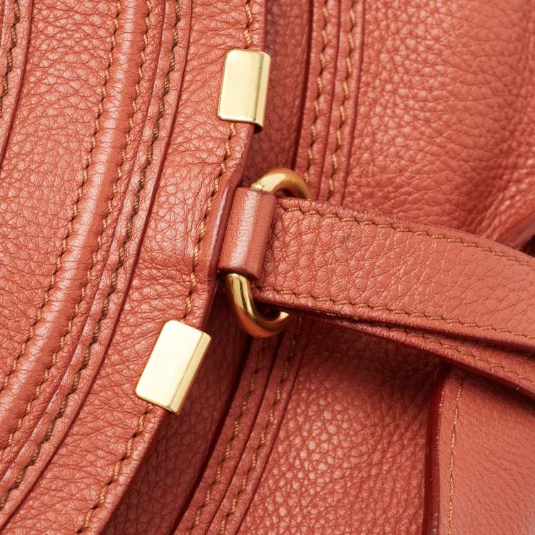 Pre Owned Chloe Brown Leather Medium Marcie Hobo