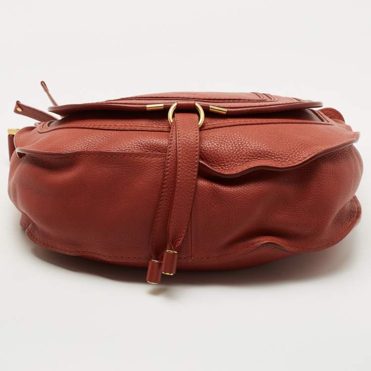 Pre Owned Chloe Brown Leather Medium Marcie Hobo