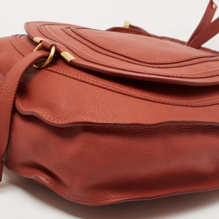 Pre Owned Chloe Brown Leather Medium Marcie Hobo