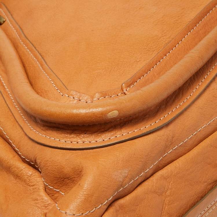Pre Owned Chloe Tan Leather Large Paraty Shoulder Bag