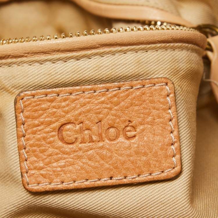 Pre Owned Chloe Tan Leather Large Paraty Shoulder Bag