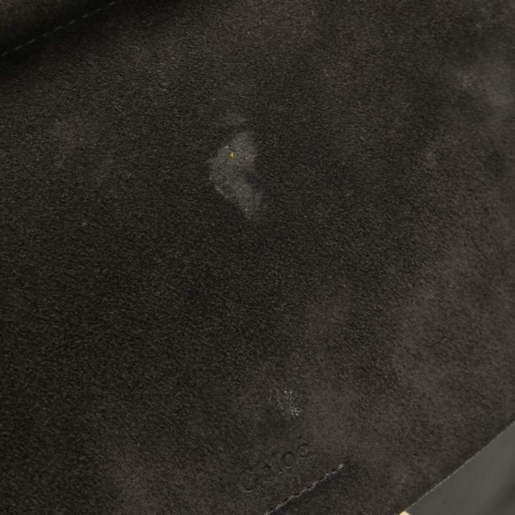 مملوكة مسبقًا Chloe Dark Grey Suede and Leather Medium Faye Shoulder Bag