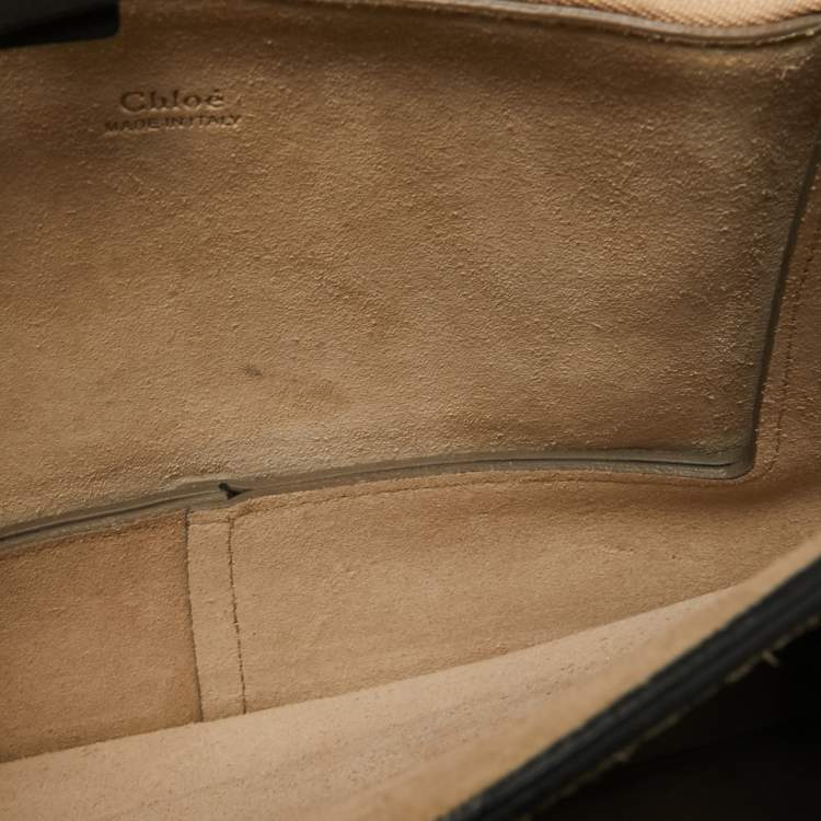 مملوكة مسبقًا Chloe Dark Grey Suede and Leather Medium Faye Shoulder Bag