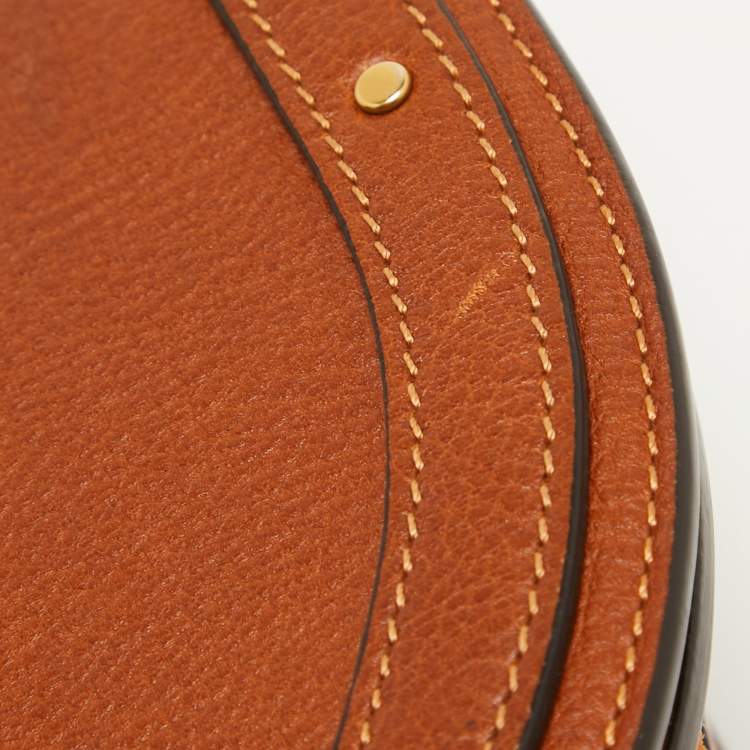 Pre Owned Chloe Brown Leather and Suede Medium Nile Bracelet Top Handle Bag