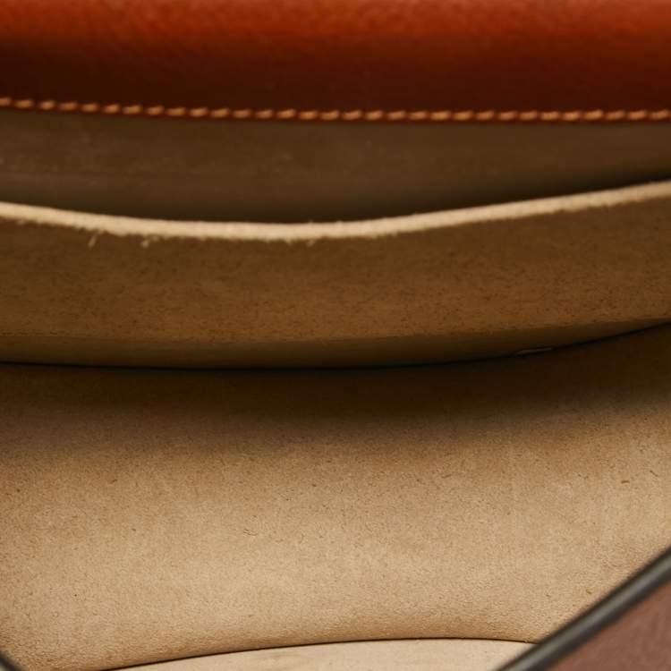 Pre Owned Chloe Brown Leather and Suede Medium Nile Bracelet Top Handle Bag
