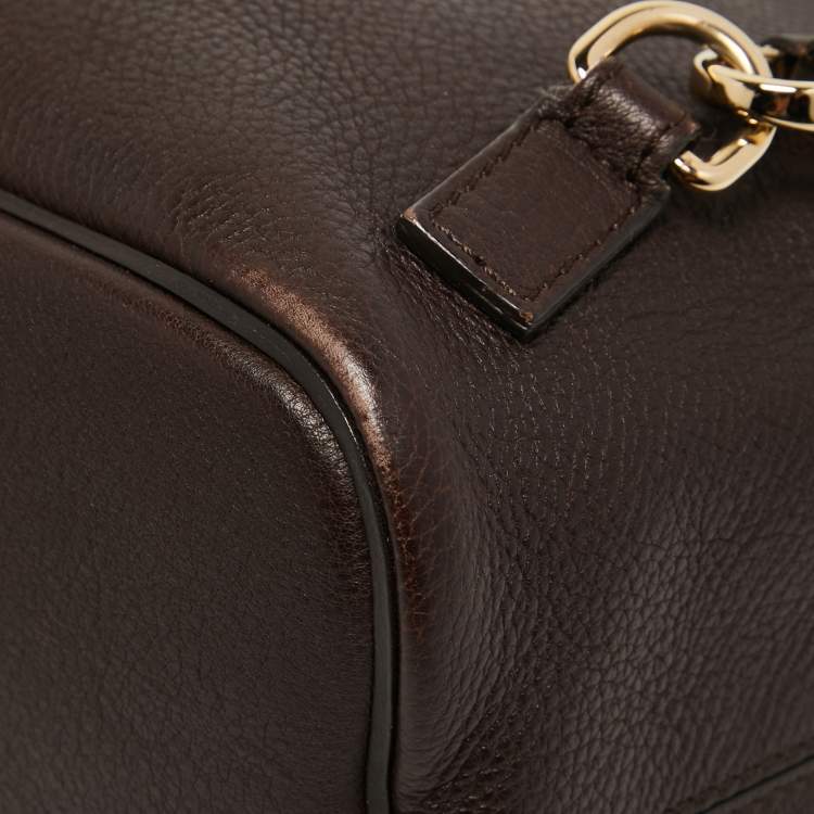 Pre Owned Chloe Brown Leather and Suede Small Faye Daye Backpack