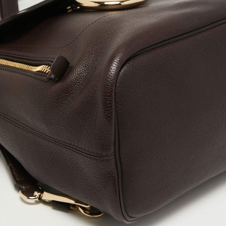 Pre Owned Chloe Brown Leather and Suede Small Faye Daye Backpack