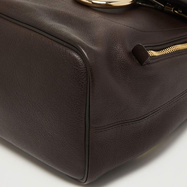 Pre Owned Chloe Brown Leather and Suede Small Faye Daye Backpack