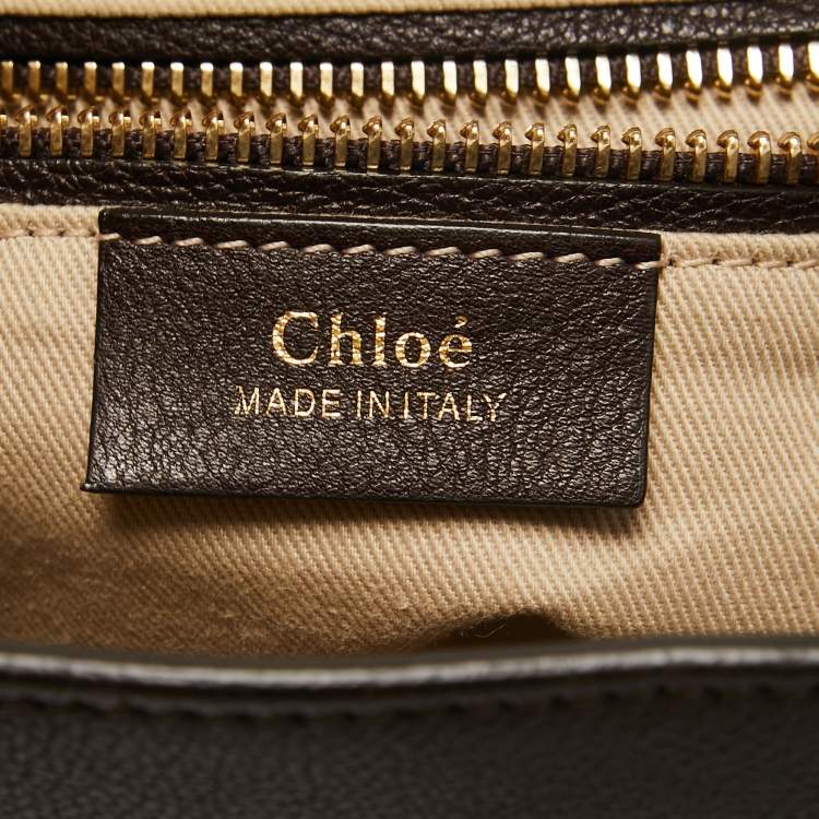Pre Owned Chloe Brown Leather and Suede Small Faye Daye Backpack