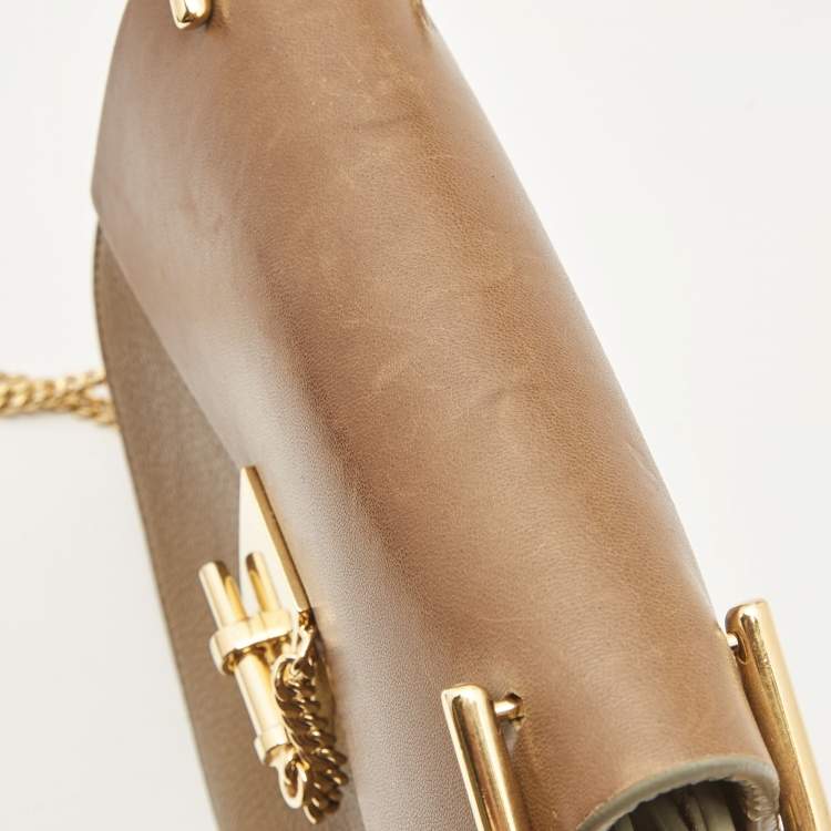 مملوكة مسبقًا Chloe Brown Leather Small Drew Chain Crossbody Bag