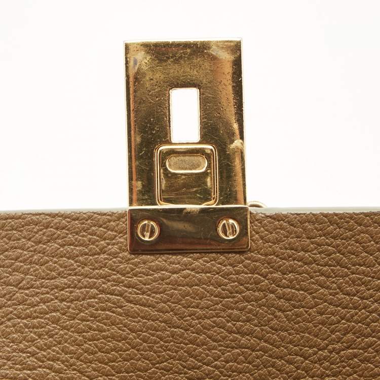 مملوكة مسبقًا Chloe Brown Leather Small Drew Chain Crossbody Bag