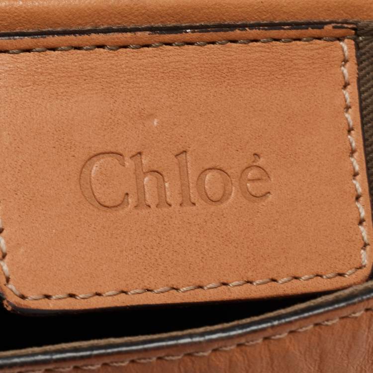 Pre Owned Chloe Tan/Black Patent and Leather Flap Shoulder Bag