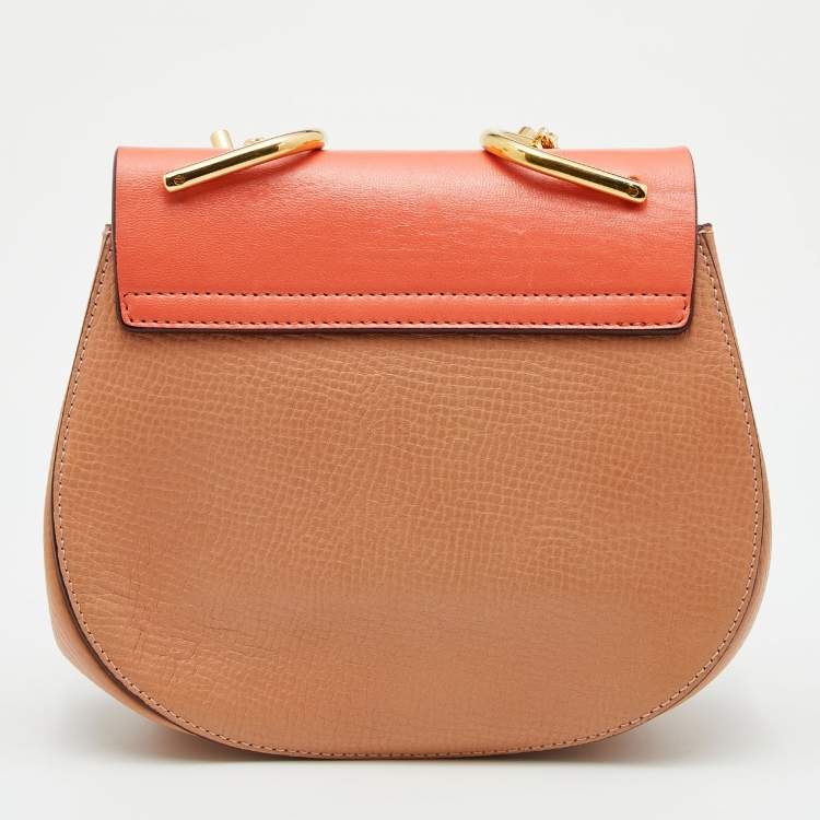 مملوكة مسبقًا Chloe Orange Leather Mini Drew Chian Shoulder Bag