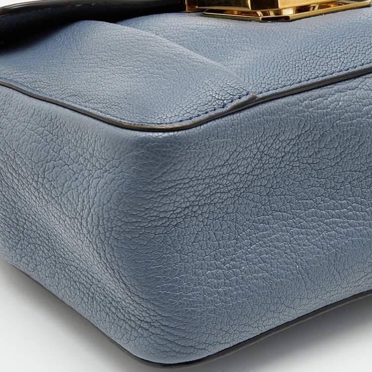 Pre Owned Chloé Grey Leather Small Elsie Shoulder Bag