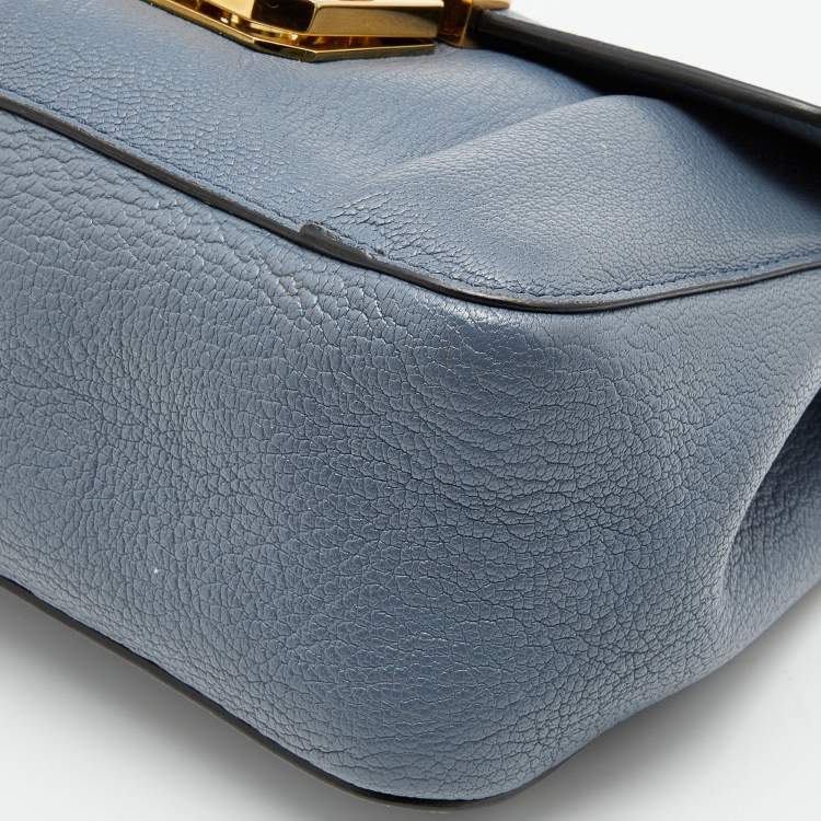 Pre Owned Chloé Grey Leather Small Elsie Shoulder Bag