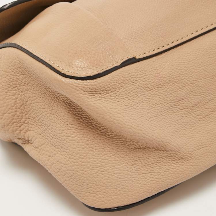 Pre Owned Chloe Beige Leather Medium Elsie Chain Shoulder Bag