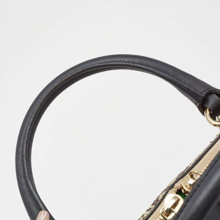 Pre Owned Chloe Black/Beige Python and Leather Medium Baylee Tote