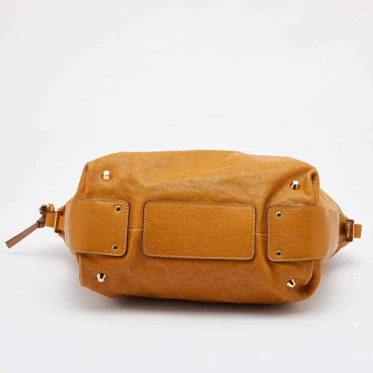 Pre Owned Chloe Tan Leather Angie Hobo
