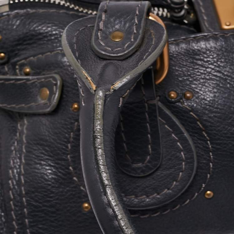Pre Owned Chloe Navy Blue Leather Medium Paddington Satchel